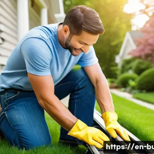 Home 24 건물 유지보수 비용 - **"A diverse, casually dressed homeowner, approximately 30-40 years old, actively engaged in a sprin...