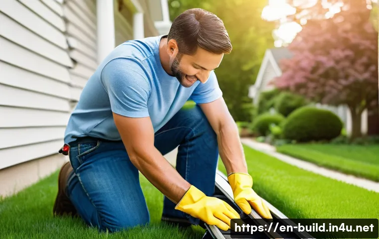 건물 유지보수 비용 - **"A diverse, casually dressed homeowner, approximately 30-40 years old, actively engaged in a sprin...